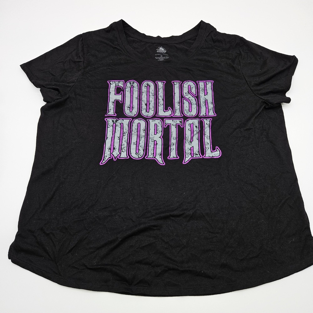 Disney Parks Foolish Mortal T Shirt Black Graphic Tee‎ 1X Haunted Mansion